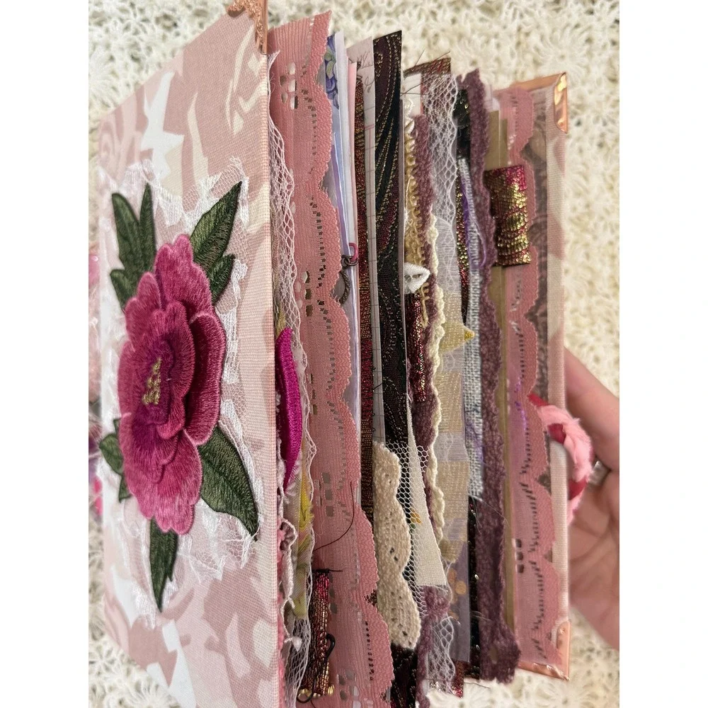 Vintage Style Lace Rose Front Junk Journal